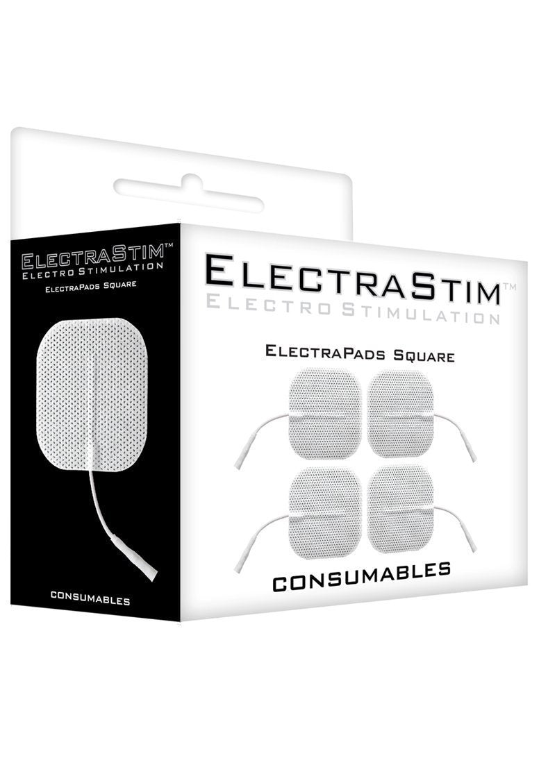 ElectraStim Electra Pads for electro sex, adhesive gel pads with wiring and connectors, designed for use with ElectraStim devices.