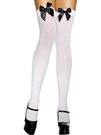 Classified Opaque Stockings with Satin Bow (Various Colours)