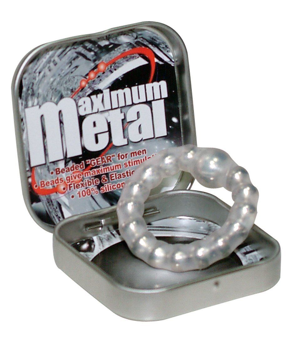 Nanma beaded metal cock ring with silicone-like sleeve and massaging beads for enhanced sensation, designed for intimate pleasure.