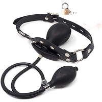 Thumbnail for Inflatable Penis Gag with Adjustable Leather Harness & Lock & Key