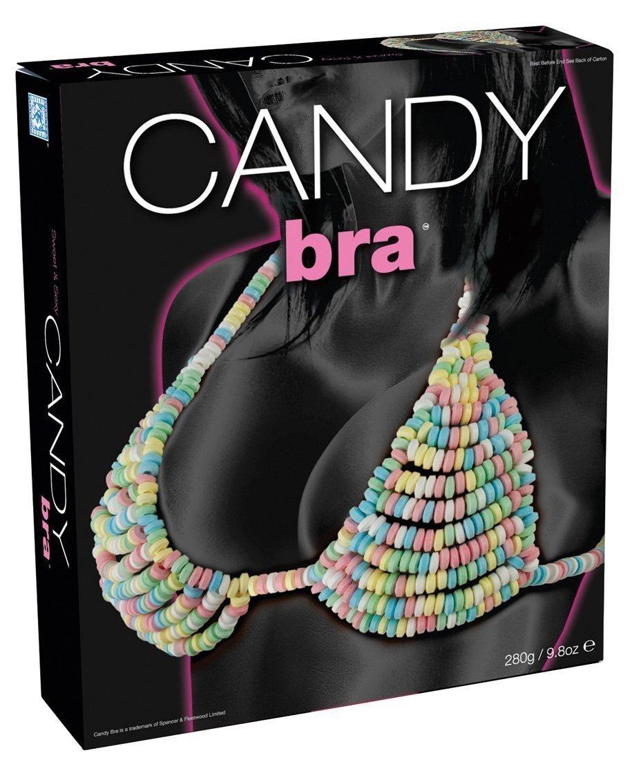 Colorful Candy novelty bra with candy-themed design, featuring soft fabric and playful style, ideal for fun costume or playful wear.