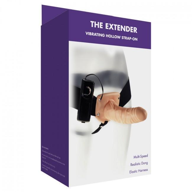 The Extender 6" Vibrating Hollow Strap-On