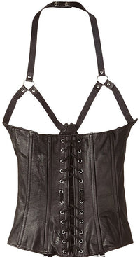 Open-Cup Leather Corset - Large