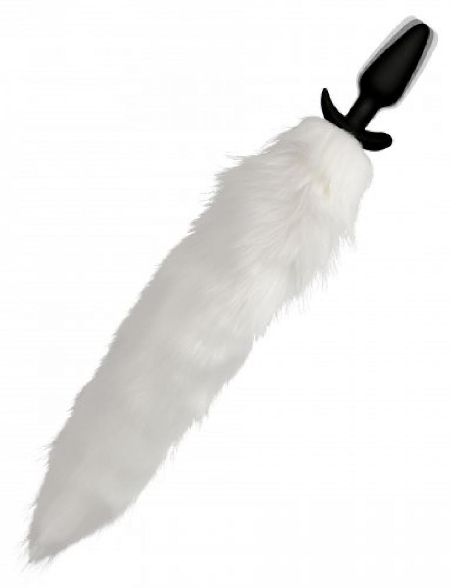 Remote Controlled Vibrating Fox Tail Plug-White