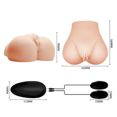 Crazy Bull Realistic Vibrating Masturbator with double pleasure vagina and anal, featuring multi-speed control for a realistic experience.