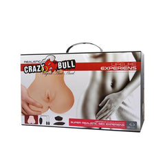 Realistic Crazy Bull vibrating masturbator with double pleasure Vagina and Anal, featuring multi-speed control for enhanced sensation.