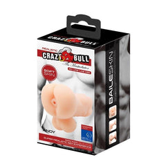 Crazy Bull Andy Ass masturbator, realistic silicone sex toy for men, textured interior, black color, detailed close-up image.