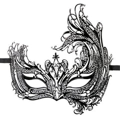 Asymmetrical Venetian Metal Mask ~ Black or Gold