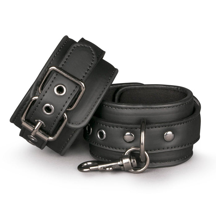 Black Faux Leather Wrist Cuffs