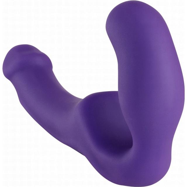 a purple plastic device sitting on top of a white background