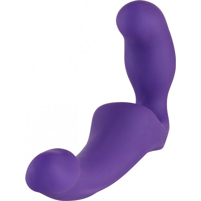 a purple vibrating device on a white background