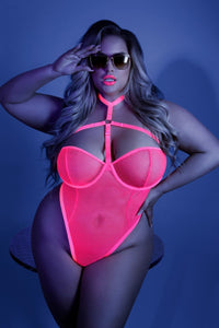 Thumbnail for Queen Size UV Reactive Harness Bodysuit with Open Back