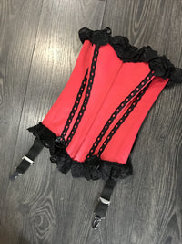 Scandals Red and Black Lace Corset with Garter