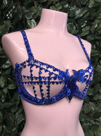 @LittleFire_Studio Handmade Blue Sequin Bra ~ LFSB04