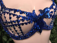 @LittleFire_Studio Handmade Blue Sequin Bra ~ LFSB04