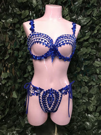 @LittleFire_Studio Handmade Blue Sequin Bra ~ LFSB05