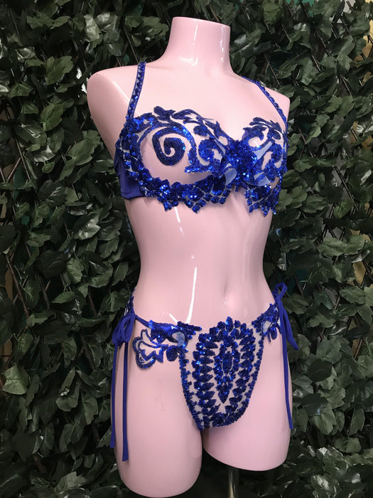 @LittleFire_Studio Handmade Blue Sequin Bra ~ LFSB07