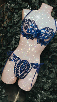 Thumbnail for @LittleFire_Studio Handmade Blue Sequin Bra ~ LFSB07