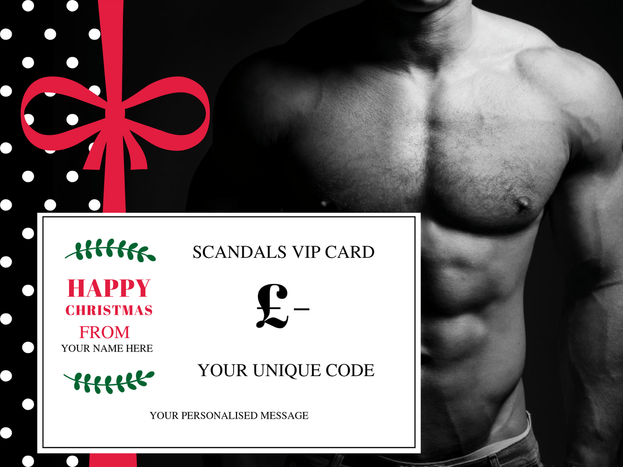 Scandals Christmas VIP Gift Card- Personalised