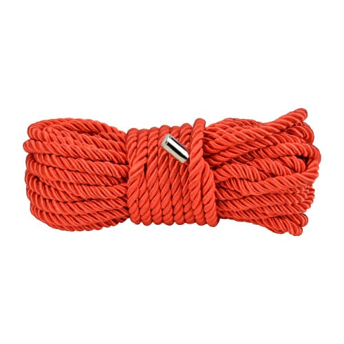 an orange rope with a metal hook on it