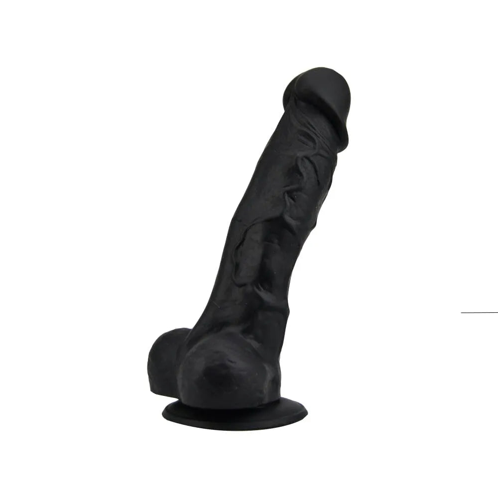 Loving Joy 7 Inch Realistic Silicone Dildo with Suction Cup and Balls Dildos & Dongs Loving Joy (1on1) Black 