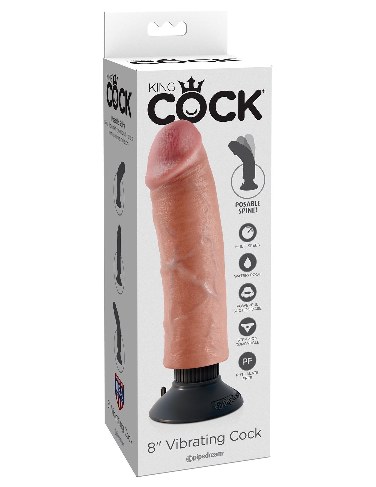 King Cock 8" Vibrating Cock