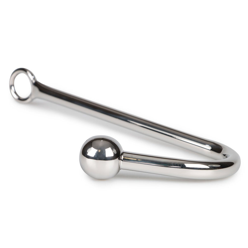 Scandals bondage anal hook with ball, stainless steel BDSM restraint device, featuring a sleek hook and ball for restraint play.