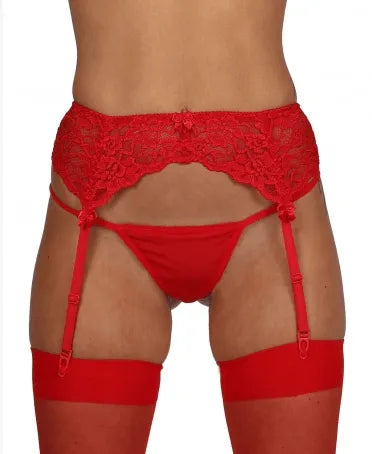 Sunburst Red Lace Suspender Belt
