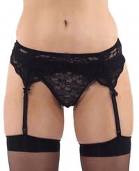 Sunburst Black Lace Suspender Belt