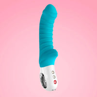 Thumbnail for a blue and white vibrating device on a pink background