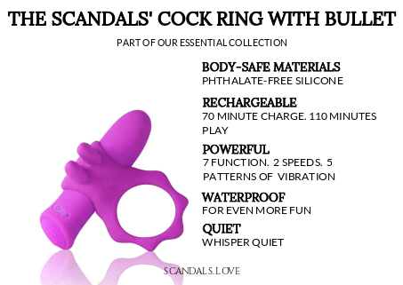 The Scandals Rabbit Cock Ring With Rechargeable Removable Bullet