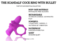 Thumbnail for The Scandals Rabbit Cock Ring With Rechargeable Removable Bullet