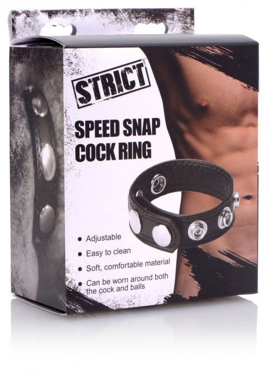 Adjustable Cock Ring with Speed Snap Fastenings & Multiple Sizes for Enhanced Pleasure