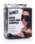 Black fleece-lined blindfold from Strict, featuring soft material and adjustable strap for comfortable, complete eye coverage.