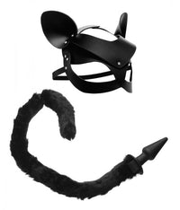 Black Cat Tail Anal Plug & Mask Set