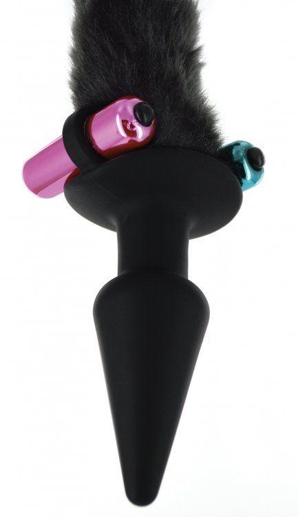 Black Cat Tail Anal Plug & Mask Set