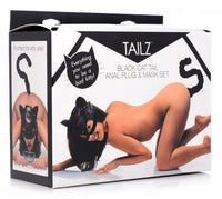 Black Cat Tail Anal Plug & Mask Set