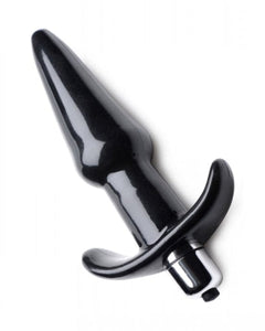 Thrilling Noir Smooth Vibrating Anal Plug for Beginners in black