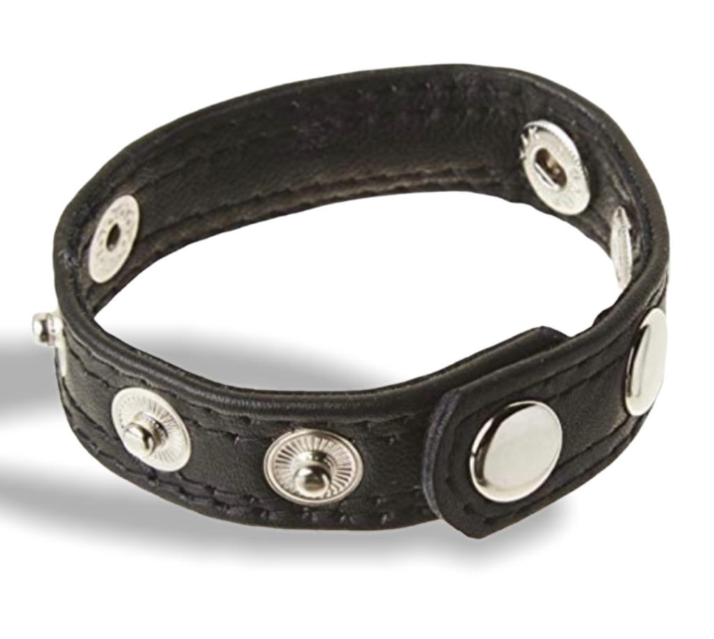 Leather Cock Ring Speed Snap Strap