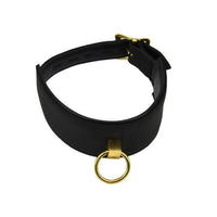 Thumbnail for Noir Nubuck Leather Collar with O Ring