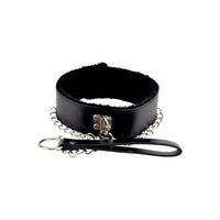 Thumbnail for a black leather choker with chains on a white background