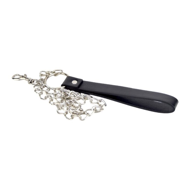 a knife with a chain attached to it