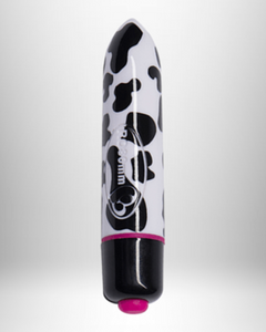 Colorful Rocks Off RO-80mm patterned bullet vibrator with 7 pleasure settings, compact design, and textured surface for intense stimulation.