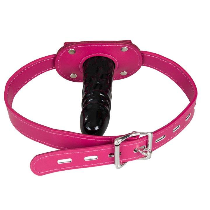 Scandals Magenta Leather Lockable Penis Gag 2 inch and 4 inch available