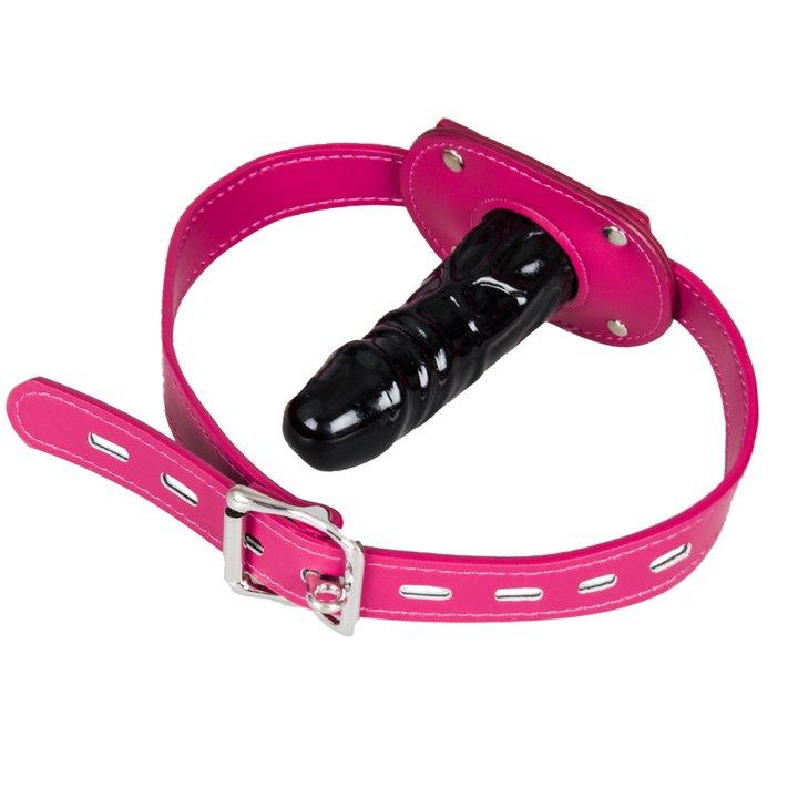 Scandals Magenta Leather Lockable Penis Gag 2 inch and 4 inch available