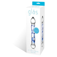 Thumbnail for Glas Full Tip Textured Glass Dildo Blue
