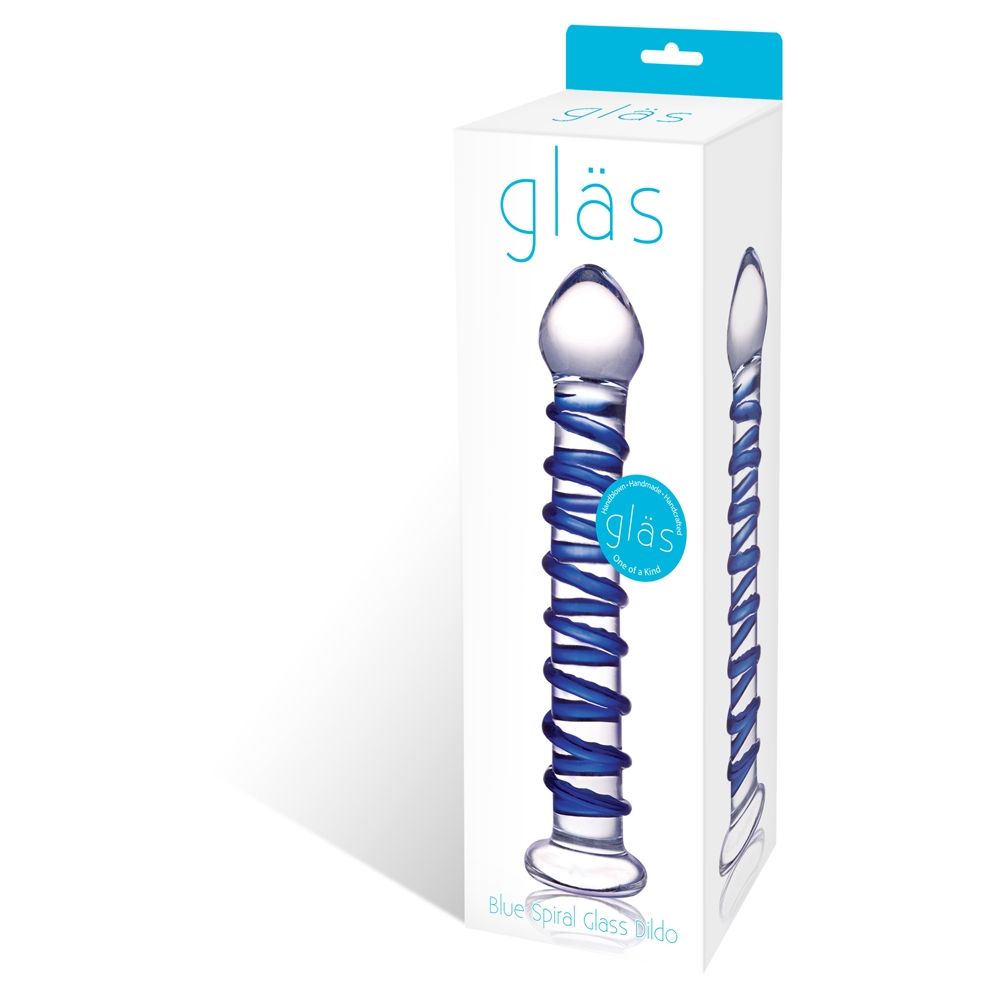 Glas Spiral Glass Dildo Blue