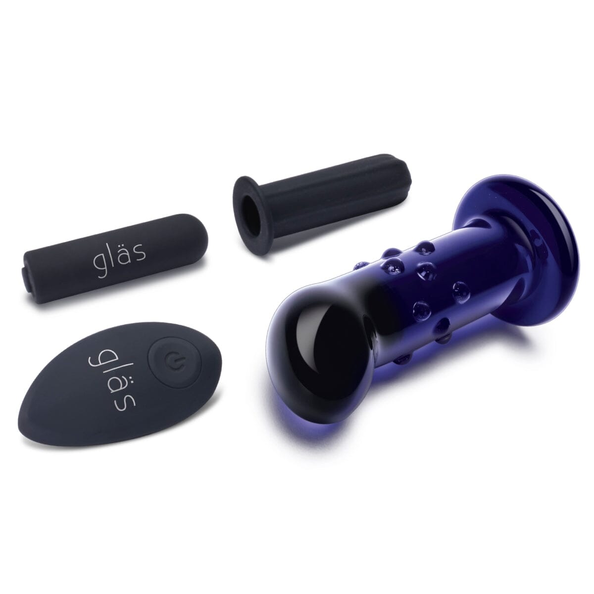 Glas Rechargeable Remote Controlled Vibrating Dotted G-Spot P-Spot Plug 4"