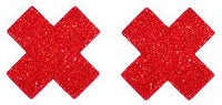 AIS Red Glitter Cross Nipple cover- 1 pair *POLYBAG ONLY* NC10006 Not Available For Local Delivery