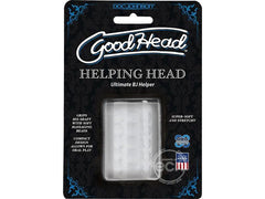 Doc Johnson Helping Head Ultimate BJ Helper mini stroker with massage beads, 2-inch length, designed for realistic masturbation pleasure.
